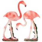 2 Pcs Flamingo Garden Ornament Miniature Flamingos Sculpture Decorations