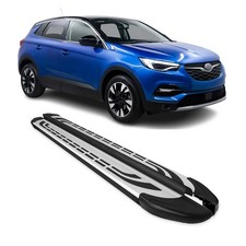 Trittbretter Schweller Seitenbretter für Opel Grandland 2021-2025 Schwarz Alu