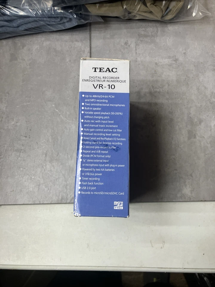 Teac VR-10 Handheld Digital PCM Recorder Voice Sound Gray Portable Audio Mic USB - Image 4 of 4