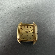 Rado Watch Women 24mm Gold Dial Gold Tone Octagon 717.9589.2 Vintage PARTS