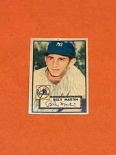 1952 Topps #175 GRAY BACK Billy Martin Rookie Canadian Baseball Card *CgC605*. rookie card picture