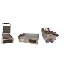 TRENT Restaurant Gastronomie Starterpaket Friteuse Grillplatte Kontaktgrill