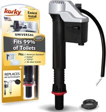 Korky QuietFILL Platinum Toilet Fill Universal to Fit 99 of Toilets, Black