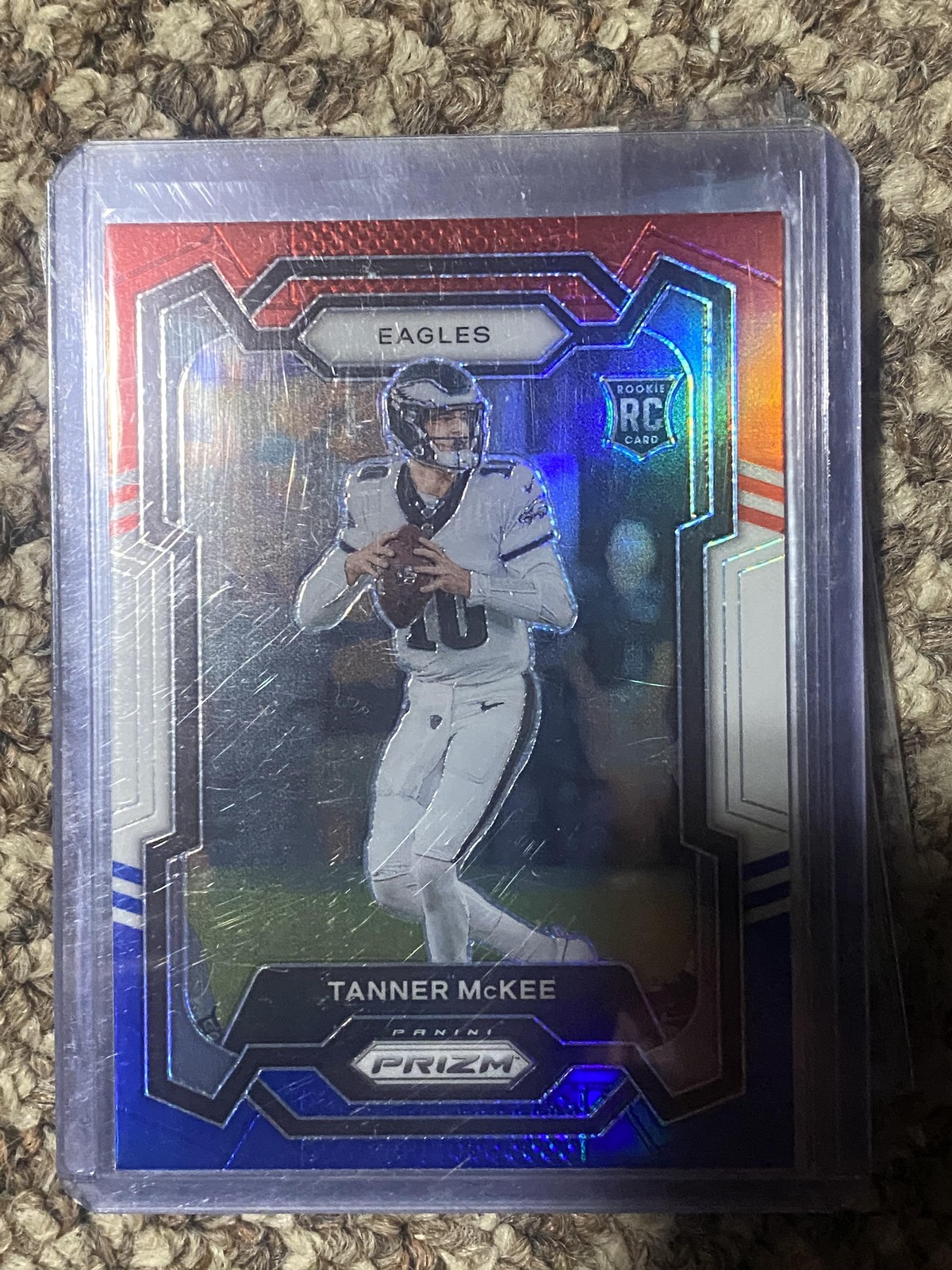 2023 Panini Prizm #383 Tanner McKee Red White and Blue