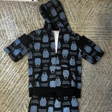 Marvel Black Panther Blue Graphic Boys size Medium hoodie jogger Sweatsuit New