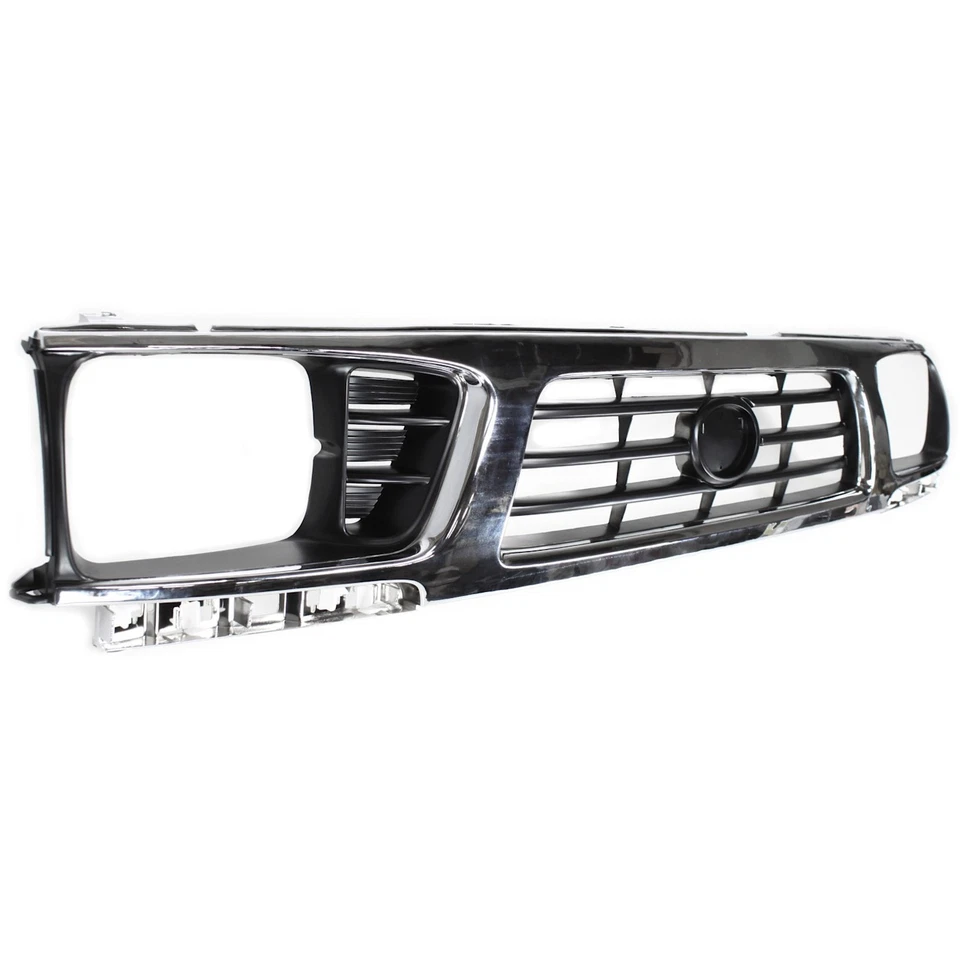 Grille For 1995-1997 Toyota Tacoma 4WD Chrome Shell with Painted Black Insert - Image 3 of 4