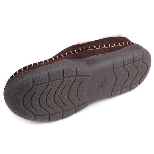 Men's Slip On Moccasin Slippers, Indoor/Outdoor Warm Fuzzy Comfy House Shoes,... - Picture 4 of 6