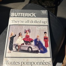 Butterick 1987 Pattern 5925 Barbie Wardrobe Fashion Evening Wear Uncut HTF