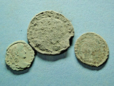 3 Roman Coins, Uncleaned most “As Dug” Detector Finds – ID & Cleaning Project