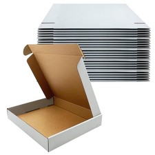 25 PCS 13x11x2 Inch White Shipping Boxes Corrugated Cardboard Mailer Carton
