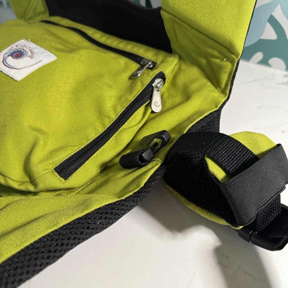 ERGO Baby Carrier Original Orgânico Performance Primavera Verde Malha Preta 12-45 libras - Imagem 4 de 4