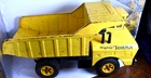 HTF  Tonka Mighty Dump Truck w/Solid Drilled Wheels Early 60's 14 Hole Tires