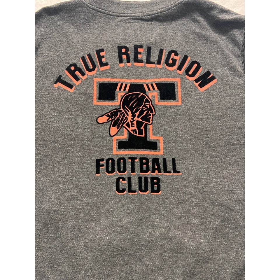Cárdigan True Religion Football Club Artículos Deportivos Gris Jaspeado XL/TG Hombres Foto 4 de 4