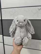 Fluffy Bashful Starry Silver Bunny Soft Plush Doll Gift Kids Toy 12in