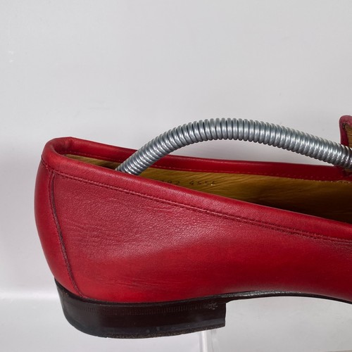 Gucci Horsebit Loafers Men's 10.5 E Red Leather Shoes Eu 45.5 Made in Italy - Picture 13 of 24