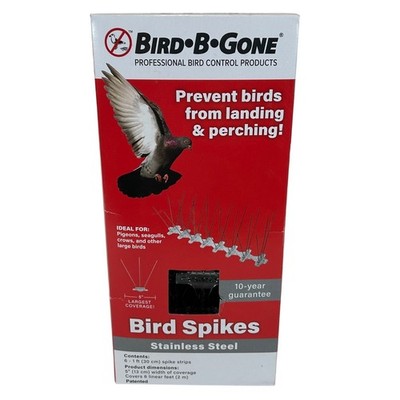 Bird-B-Gone Stainless Steel Bird Spikes 6 Foot Kit MM2001-5-6 Humane Deterrent