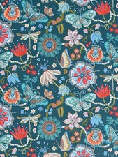 John Lewis Freja Wallpaper  Floral Paste To Wall Dark Green Butterflies 10mX52cm