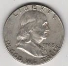 1963 D FRANKLIN HALF DOLLAR 90% SILVER DENVER MINT .50¢ UNITED STATES AMERICA B
