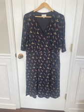 Ryllace Floral Size 2x Colorful Black BOHO Womens Wrap Plus Dress