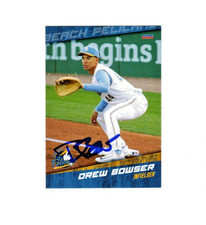 Drew Bowser 2024 Myrtle Beach Pelicans signed autograph baseball card d