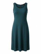 Forever 21 Teal Sleeveless Midi Dress with Back Zipper, Size XL