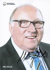 Uwe Seeler † UH Nationalspieler HSV original signiert Autogrammkarte DFB 4446 D