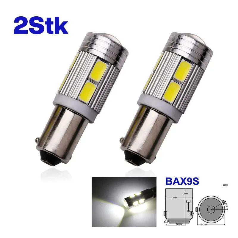 2x BAX9S 12V H6W 434 LED 10 SMD Standlicht Rennsport Standlichter China POST - Bild 3 von 4