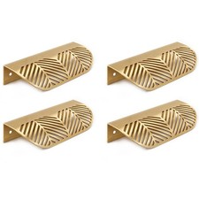 Solid Brass Cabinet Handles Brushed Gold Leaf Knobs And Pulls For Dresser Drawer