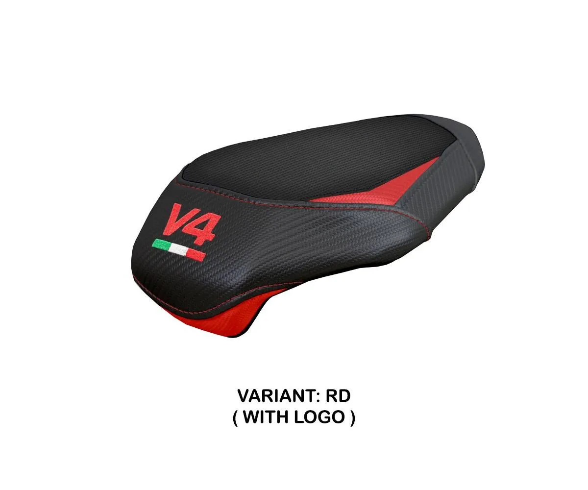 Seat cover Alcara Pass Red + logo Tpz comp DUCATI STREETFIGHTER V4 2025 2026 1Sp