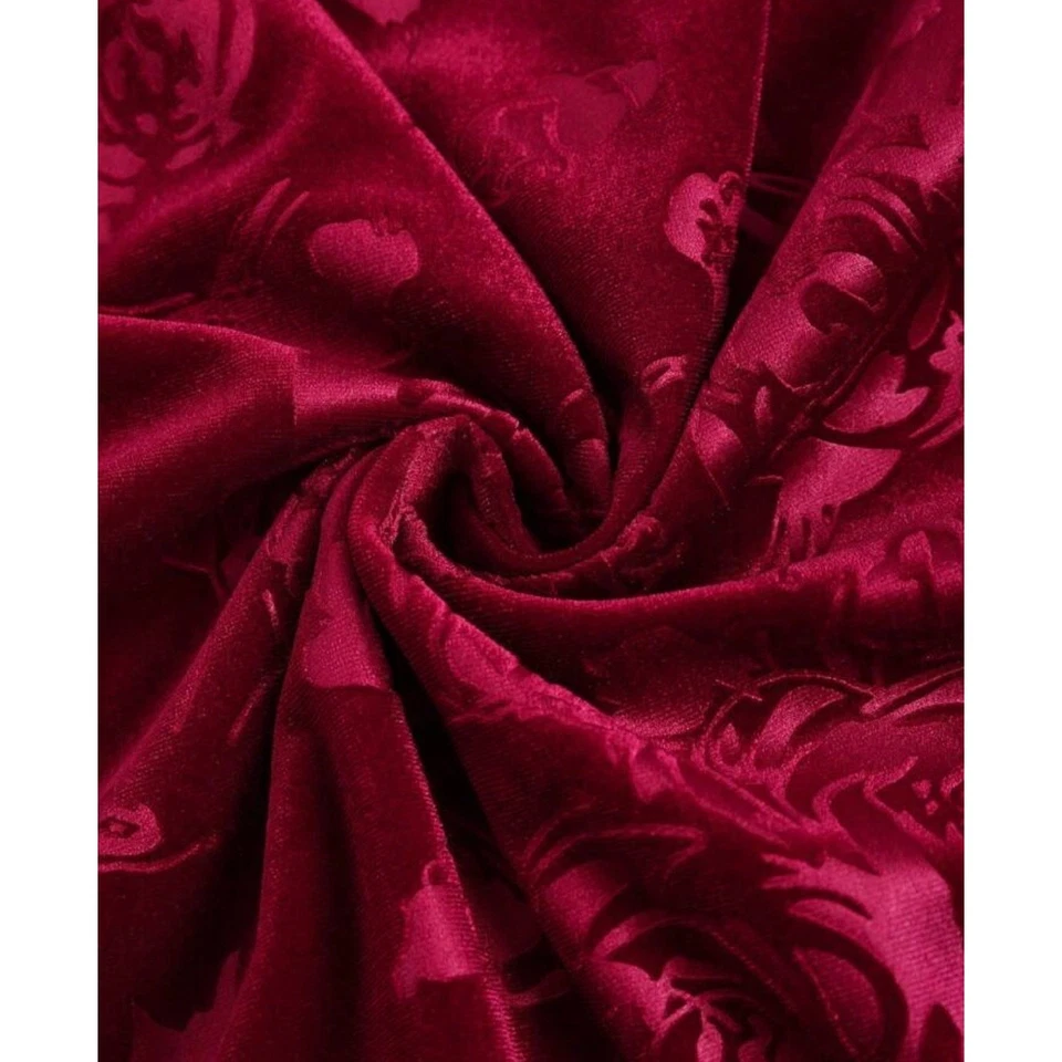 Vestido de Fiesta de Vacaciones Terciopelo Abertura Dobladillo Halter Cuello Ajustado Maxi Vestido Borgoña XS  Foto 2 de 4