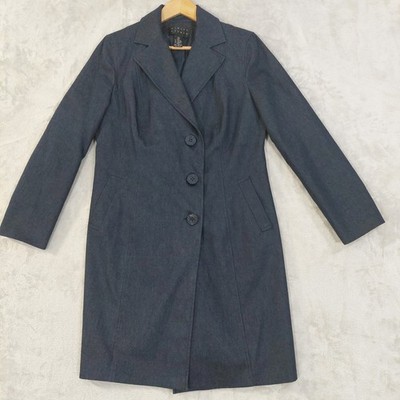 Finity Studio Women's Gray Button Front Career Coat Jacket Size 10
