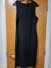 DUSK TEXTURED BODYCON STRETCHY BLACK DRESS 16