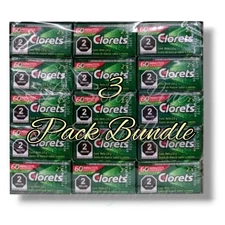 3 Pck Clorets Mint Gum 60 Packets | Fresh Breath Chewing Gum 