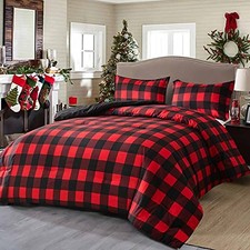 Merry Christmas Size Duvet Cover, Red and Twin Red and Black Plaid Christmas