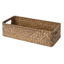 StorageWorks Wicker Toilet Paper Basket for Back of Toilet Baskets, Seagrass ...