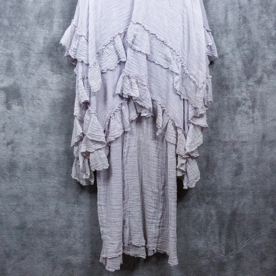 Maxi Vestido CHELSEA & VIOLET de Algodón Gasa en Niveles Babydoll de Ganchillo Hada Grunge S Foto 4 de 4