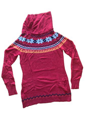 B.P.C. Strickkleid Longpullover Feinstrick Norweger Rollkragen Gr. XS 34 Damen