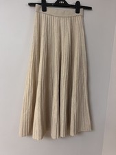 ⚪️Cashmere/Wool blend Pleated Midi Skirt, Elastic Waist 60-75cm length 83cm