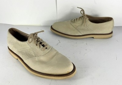 Bally of Switzerland Conte White Beige Perforated Men's Oxford Dress Shoes US 9