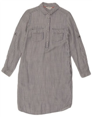 BODEN Damen Langarm Shirt Kleid UK 8 Small dunkelblau gestreift Tencel AC21