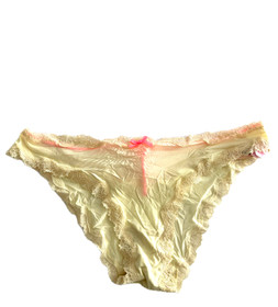 Victoria's Secret Dream Angels Lace-Trim T-Back Cheekini Panty Light Yellow