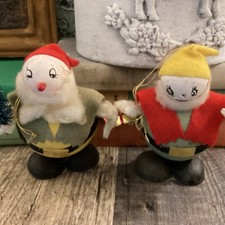 BRITE STAR / PUTZ ?? Japan Elves Cardboard & Pipe Cleaners Christmas Ornaments
