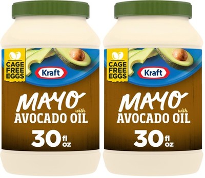 Kraft Mayo with Avocado Oil Reduced Fat Mayonnaise (30 30 Fl Oz (Pack of 2) 