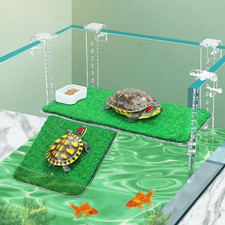 Large Turtle Basking Loft Hanging,15" Width Resting Area Artificial Grass  Adju