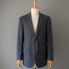 Jos. A Bank Sport Coat Mens 46L Blue Tailored Fit 100 Wool Blazer Old Money