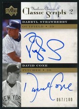 2004 Upper Deck Yankees Classics 2 Strawberry Cone Classic Scripts Auto 100