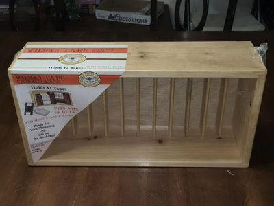 #ad #ad Vtg Napa Valley Box Co Video Tape Storage Rack VHS BETA holds 12 SEALED $99.95
