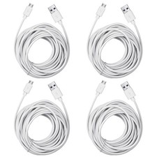 4-Pack 25ft Security Camera Micro USB Extension Cable Compatible for Wyze Cam...