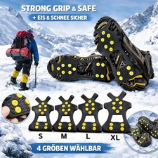 Anti-Rutsch Schuhspikes S-XL: Eiskrallen & Ice Grips für Wintersport NEU