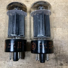 VINTAGE PAIR SYLVANIA 6L6GB POWER AMP TUBES BLACK PLATES